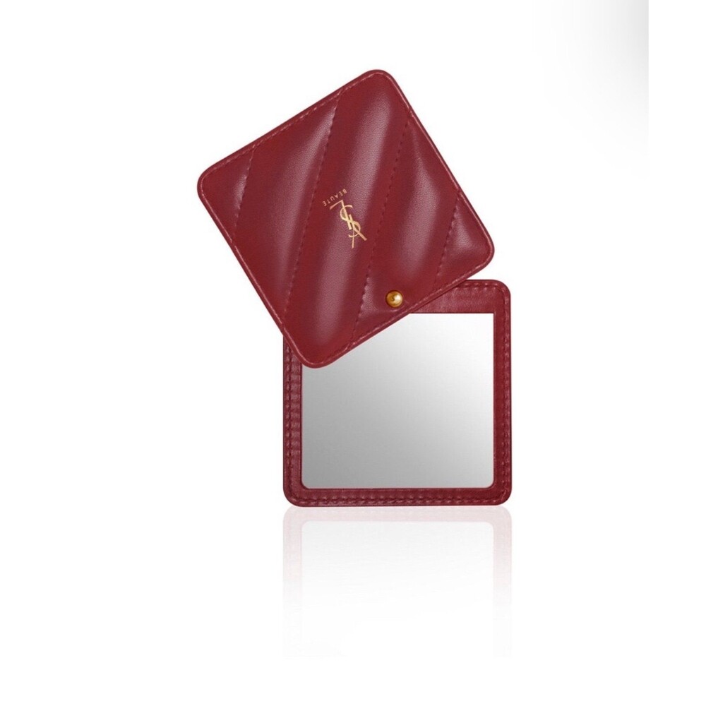 YSL red leather mirror